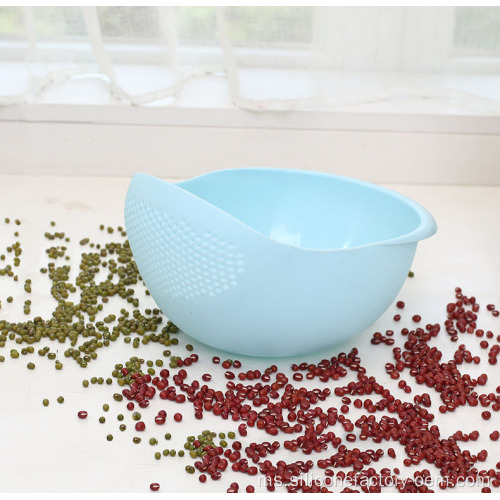 Kitchen Rice Washer Rice Basket Plastik Mengalakkan Bakul